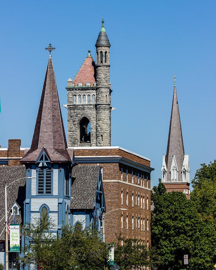 Three Steeples of St Johnsbury Vermont Photograph by Tim Kirchoff