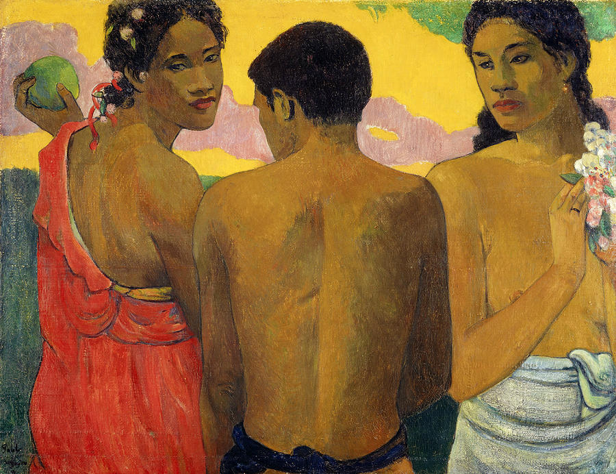 Three Tahitians, 1899. Painting by Paul Gauguin