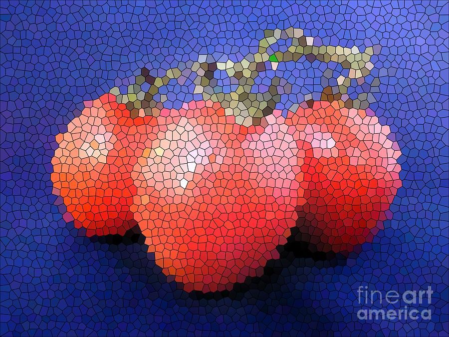 Tomato Photograph - Three Tomatoes in Stained Glass Effect by Barbie Corbett-Newmin
