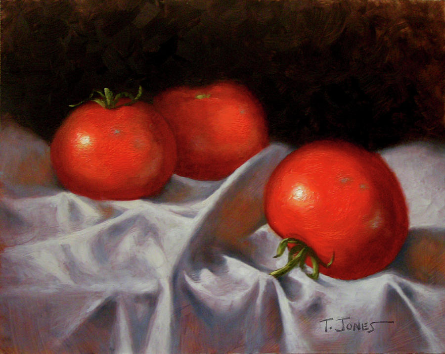 Tomato Painting - Three Tomatoes by Timothy Jones