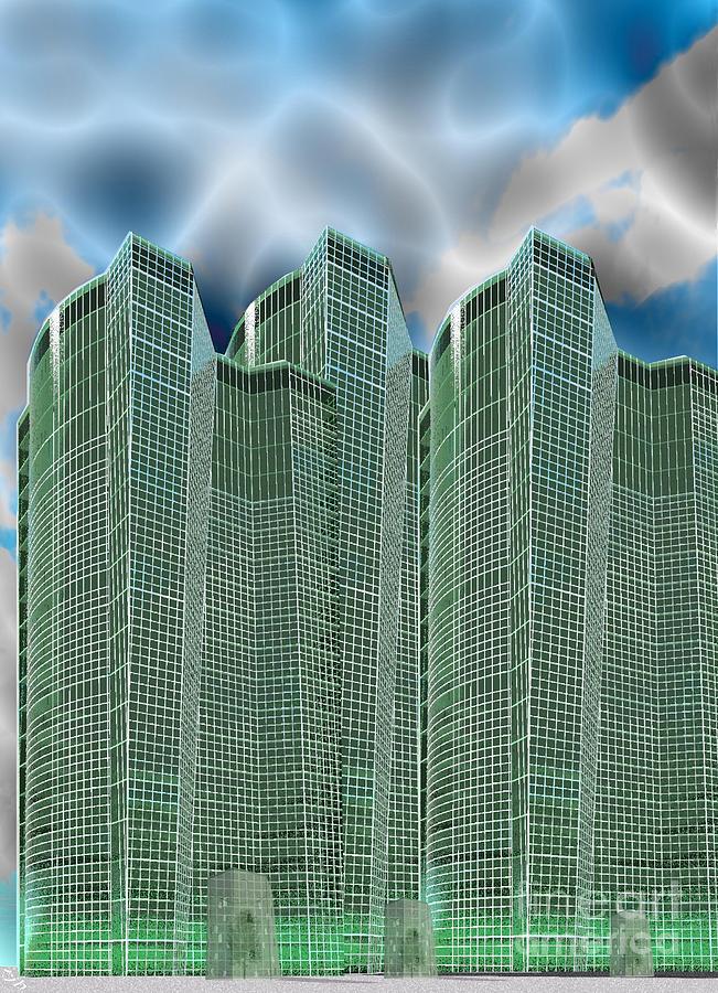 Three Towers 1 Digital Art by Ronald Bissett