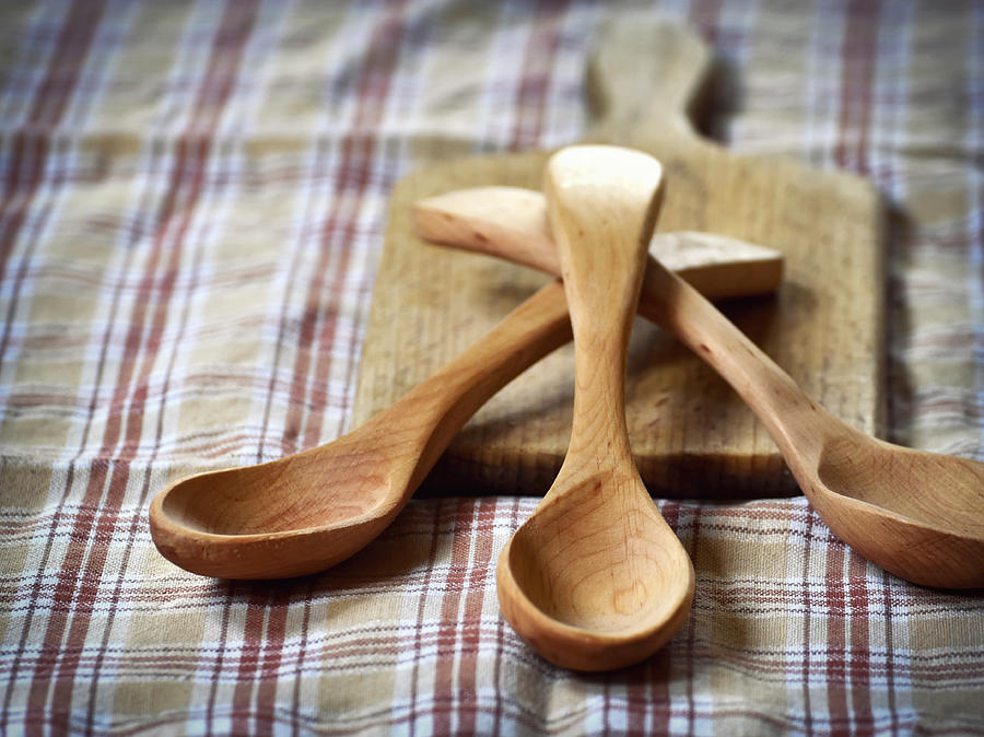 Three Traditional Wooden Spoon Photograph by Jozef Jankola - Fine Art ...