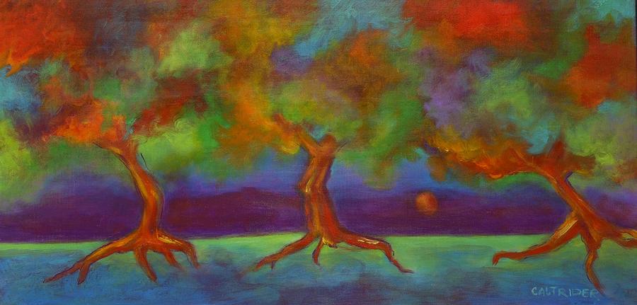 Three Trees Painting by Alison Caltrider