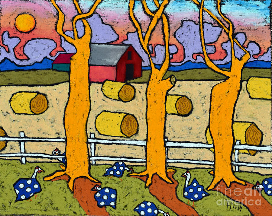 Tree Painting - Three Trees study by David Hinds