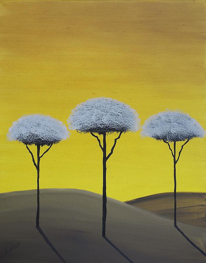 Three Trees  Painting by Edwin Alverio