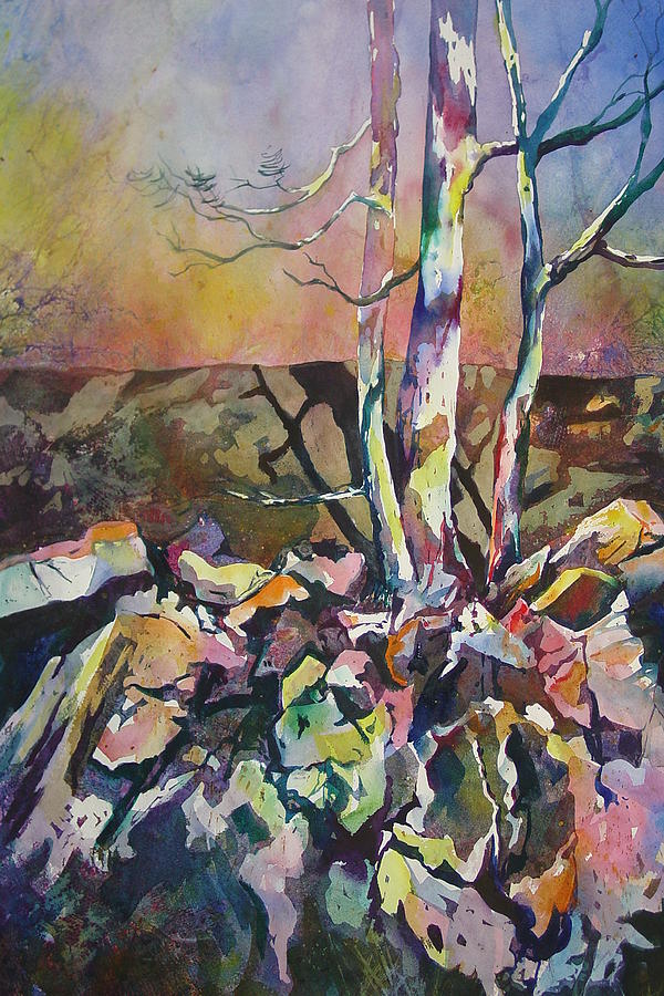 Three Trees Painting by Marlene Gremillion