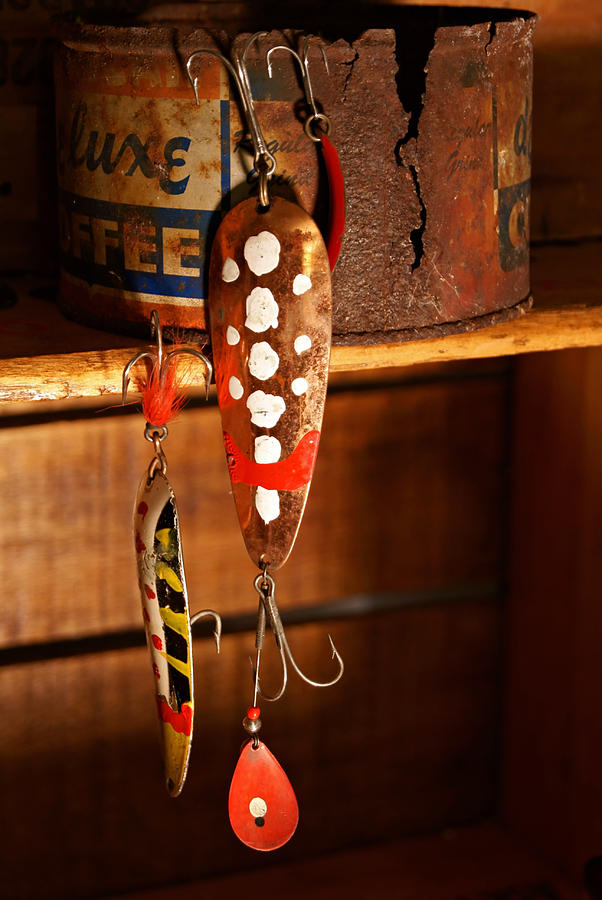 Three Vintage Fishing Lures Photograph by Sandra Church - Pixels