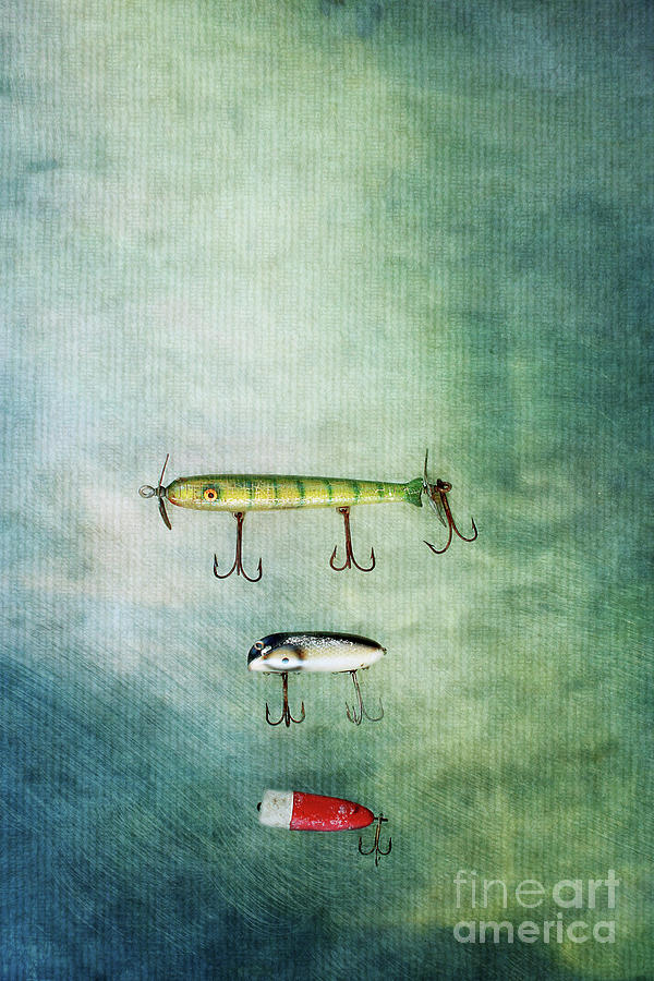 Three Vintage Fishing Lures Photograph by Stephanie Frey