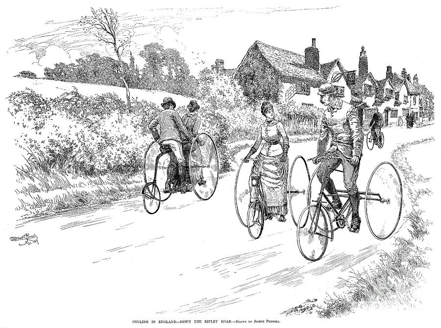 Three Wheel Bicycles, 1887 Photograph by Granger