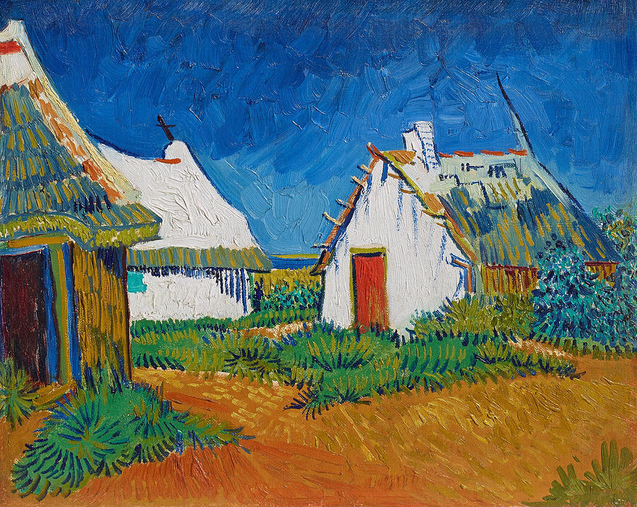 Three White Cottages in Saintes-Maries Painting by Vincent van Gogh