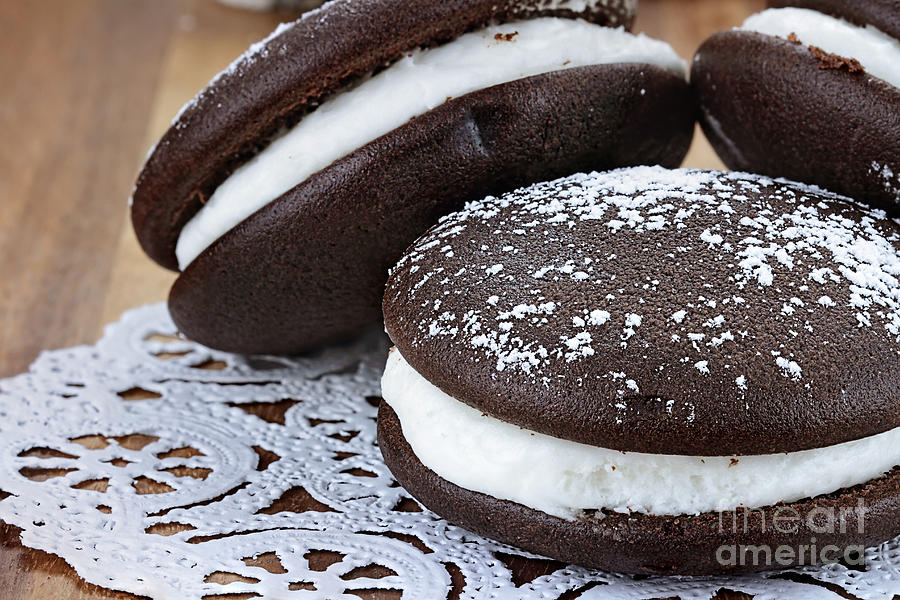 Three Whoopie Pies or Moon Pies Photograph by Stephanie Frey