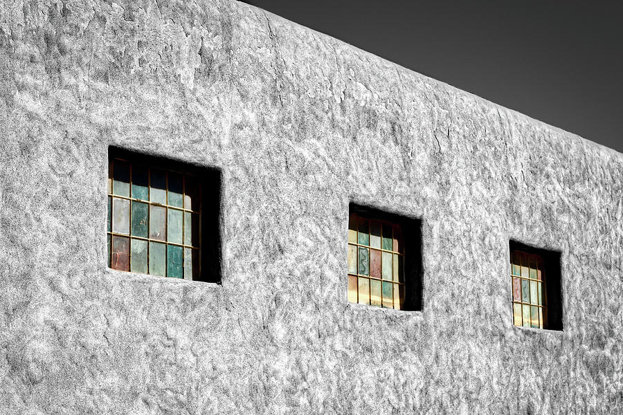 Architecture Photograph - Three Windows In Taos #3 by Stuart Litoff
