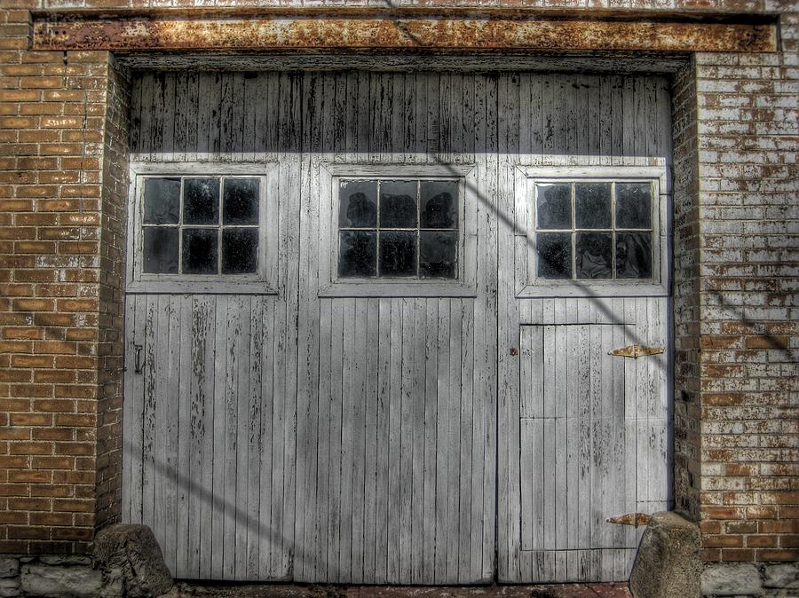 Brick Photograph - Three windows Make a Door by Jane Linders