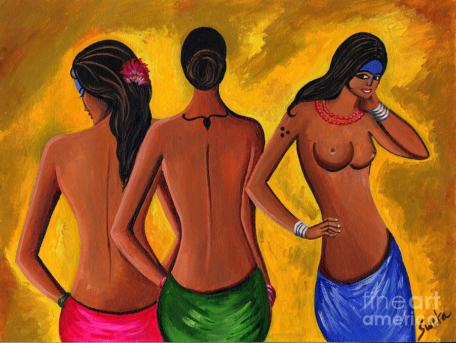 Women Painting - Three Women - 2 by Sweta Prasad