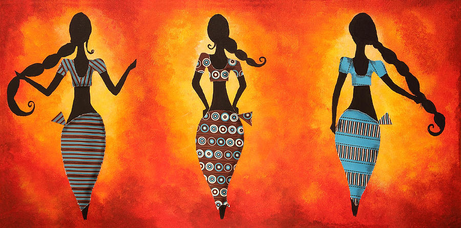 Three Women Painting by Nirdesha Munasinghe