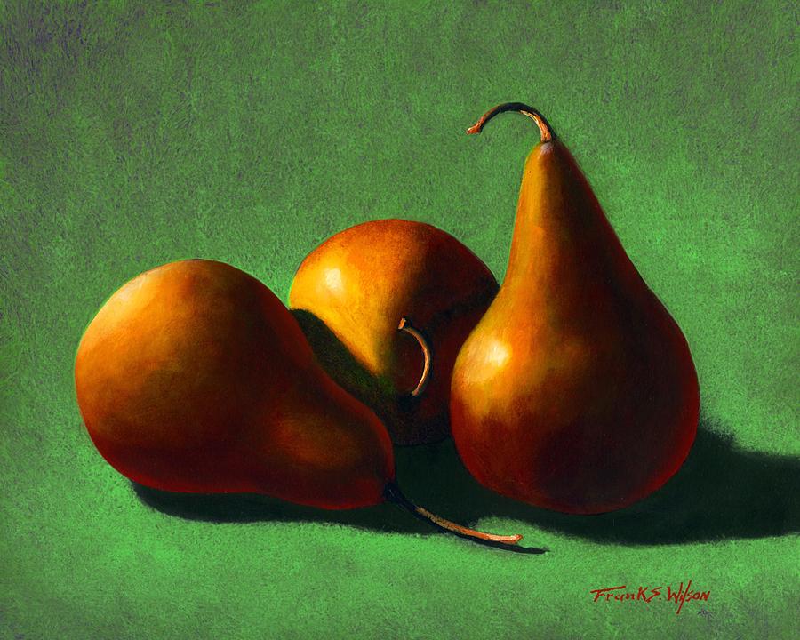 Three Yellow Pears Painting by Frank Wilson