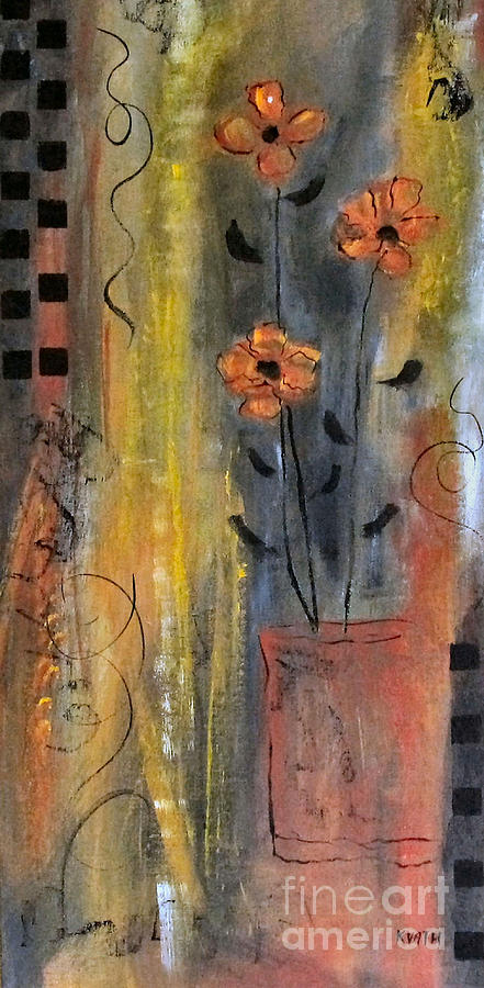 Flower Painting - Threes Company by Karen Day-Vath