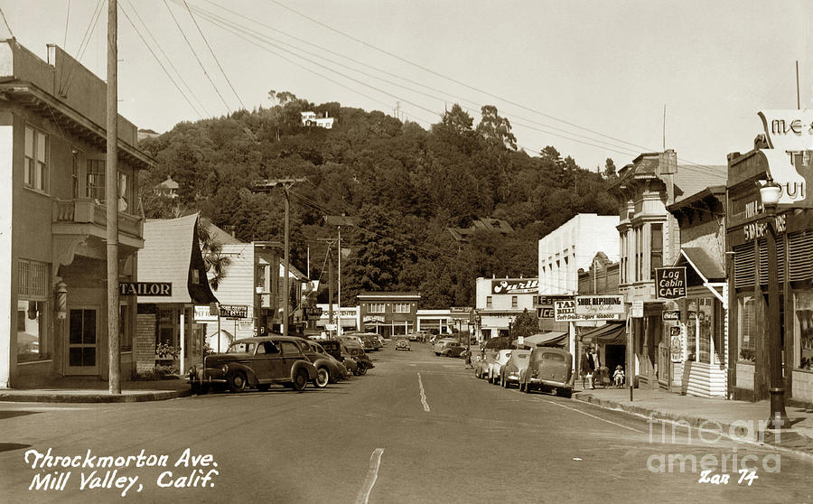 Mill Valley Photograph - Throckmorton Avenue, Mill Valley Circa 1941 by Monterey County Historical Society
