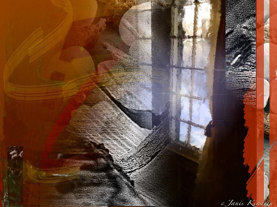 Abstract Mixed Media - Through a Window 4 by Janis Kirstein