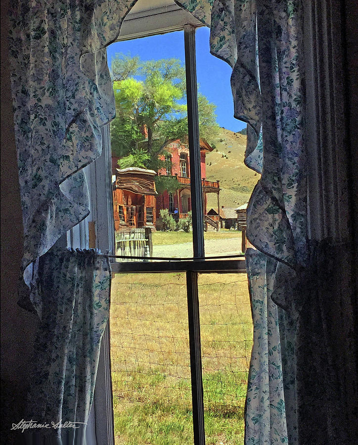 Distorted View Through Old Glass at Bannack, Montana Photograph by Stephanie Salter