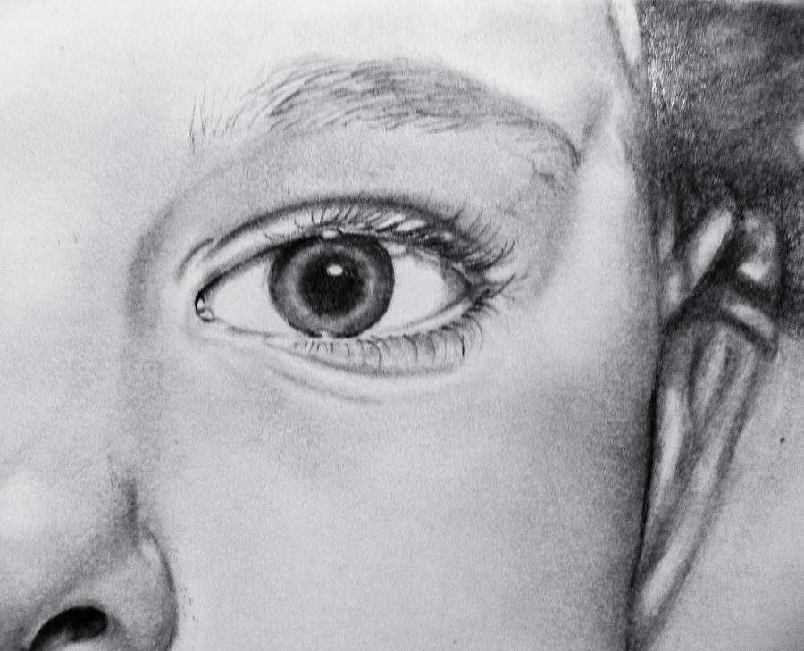 Portrait Drawing - Through The Eye by Andrea Realpe