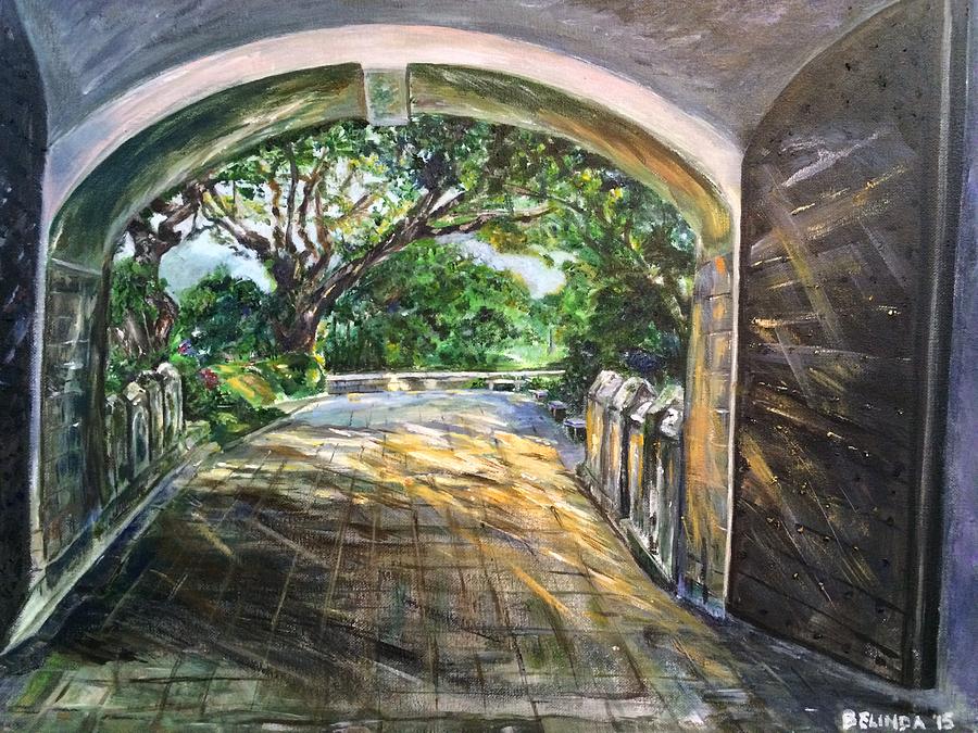 Through the Gate Painting by Belinda Low