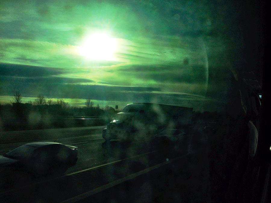 Car Photograph - Through The Greyhound Window Home by Kreddible Trout