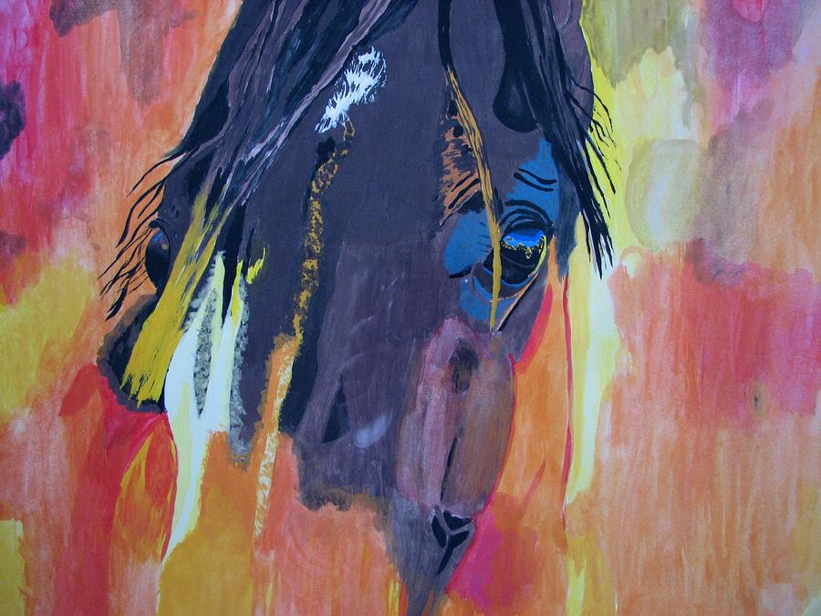 Horse Painting - Through the horses eyes by Melita Safran