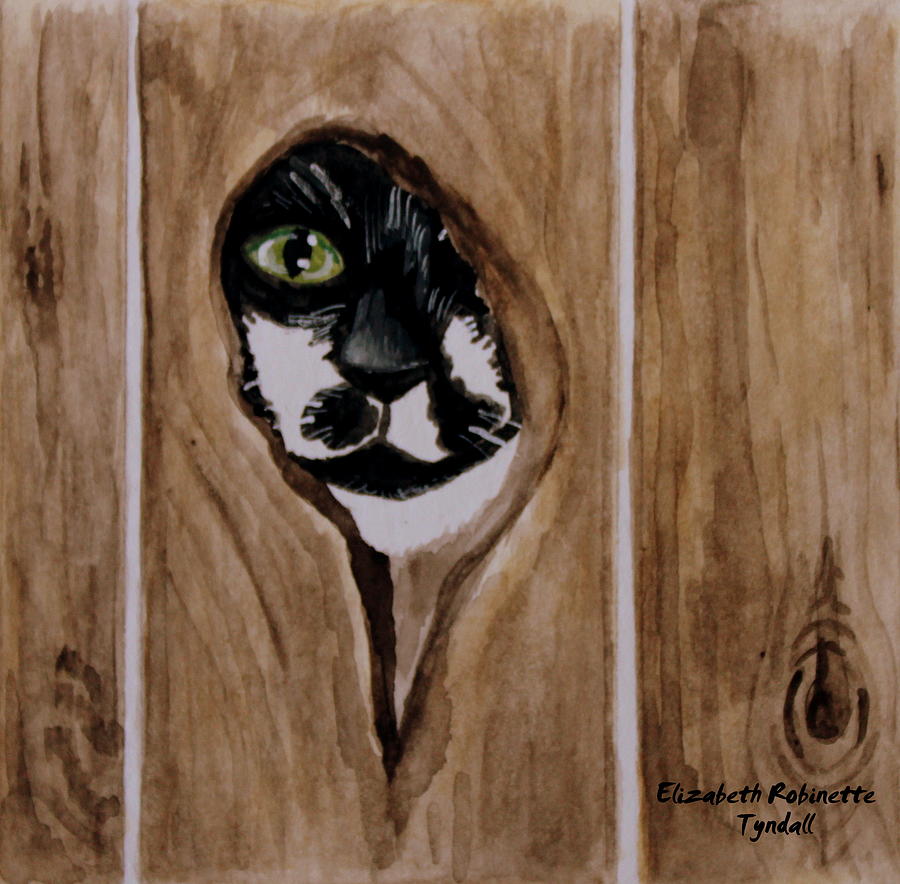 Through the Knothole Painting by Elizabeth Robinette Tyndall