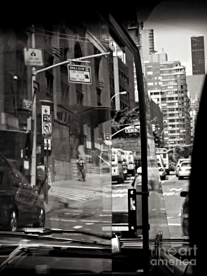 Through the Window - A Drive Through NYC Photograph by Miriam Danar