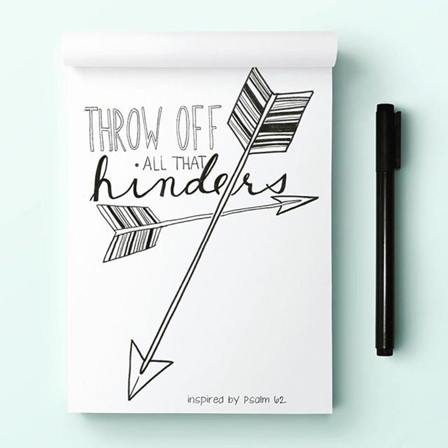 Typography Photograph - Throw Off All That Hinders by Nancy Ingersoll