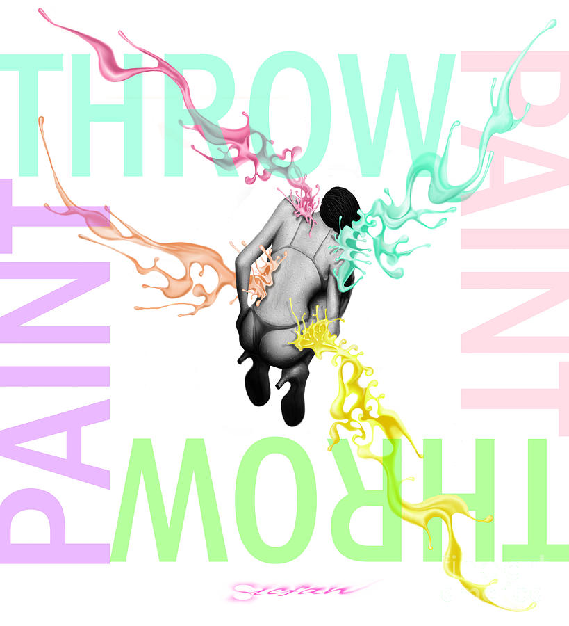 Typography Digital Art - Throw paint 2 by Stefan Barbuceanu Typography Digital Art - Throw paint 2 by Stefan Barbuceanu