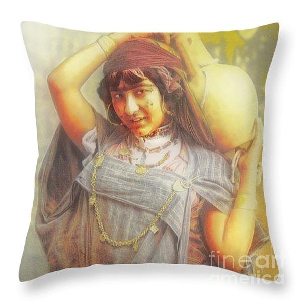 Throw Pillow - Bedouine Woman Photograph by Jack Torcello