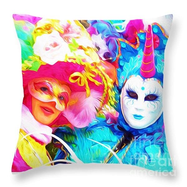 Throw Pillow - Blue Unicorn Photograph by Jack Torcello