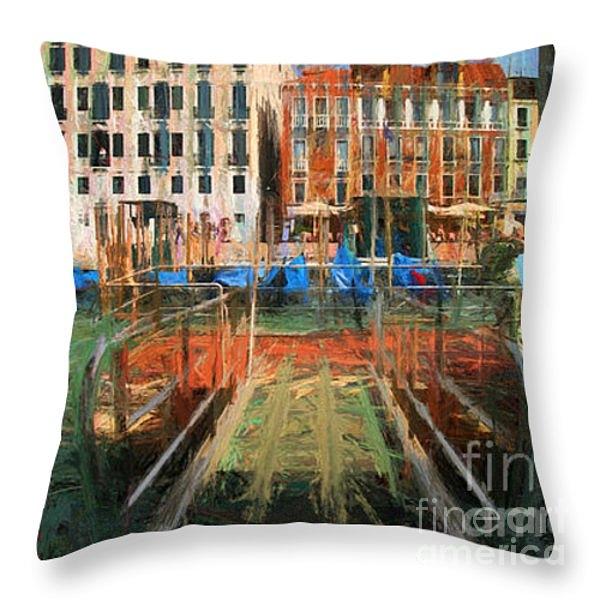 Throw Pillow - Get On Board Venice Photograph by Jack Torcello