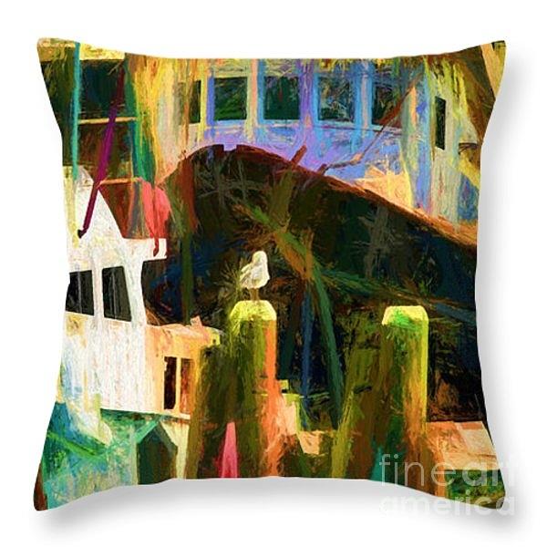 Throw Pillow - Menemsha Photograph by Jack Torcello