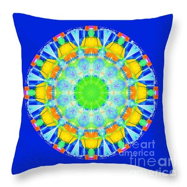 Throw Pillow - Passionfruit Royal Blue Photograph by Jack Torcello