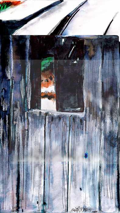 Thru the Barn Window Drawing by Seth Weaver Thru the Barn Window Drawing by Seth Weaver