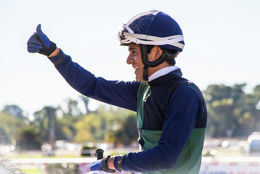 Thumbs Up, The Winning Jockey  by Venetia Featherstone-Witty