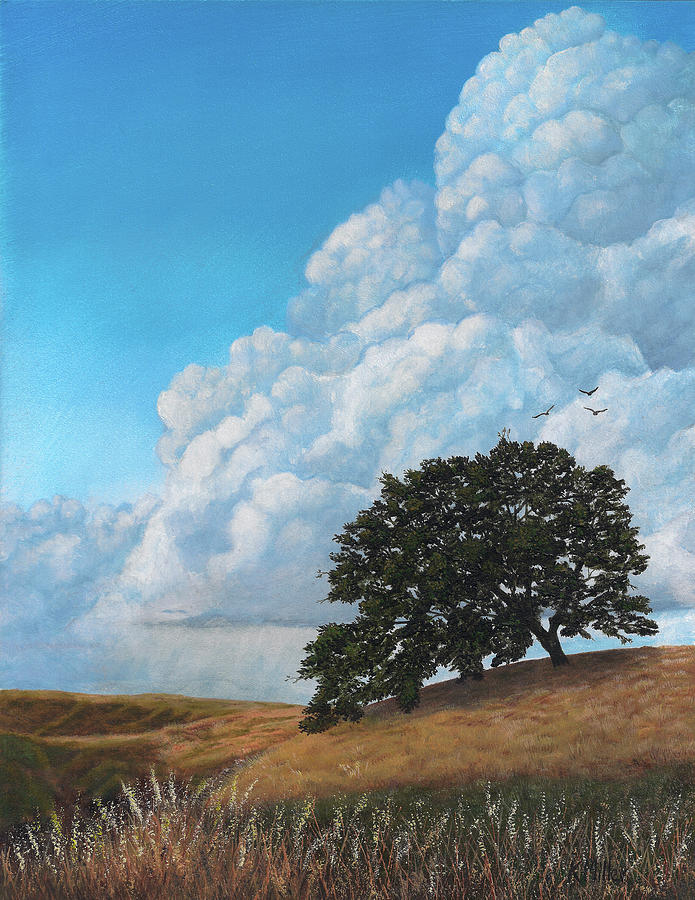 Thunder Clouds Mt. Diablo Painting by Kathie Miller