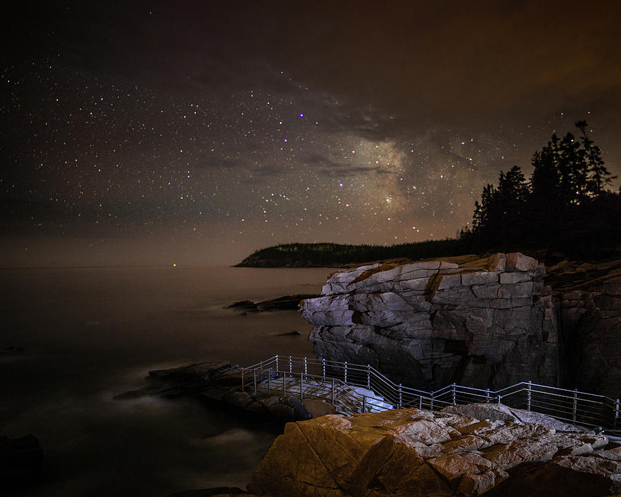 Thunder Hole Under the Stars Photograph by Brent L Ander