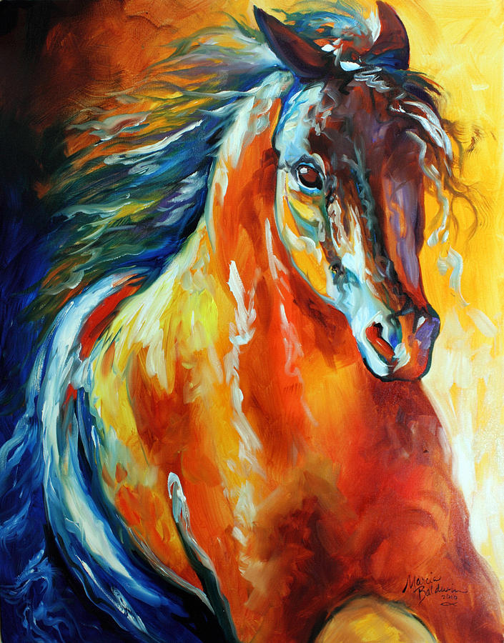 Horse Painting - Thunder Magic by Marcia Baldwin