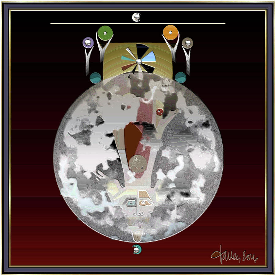 Thunder Moon / Buck Moon Mixed Media by Larry Talley