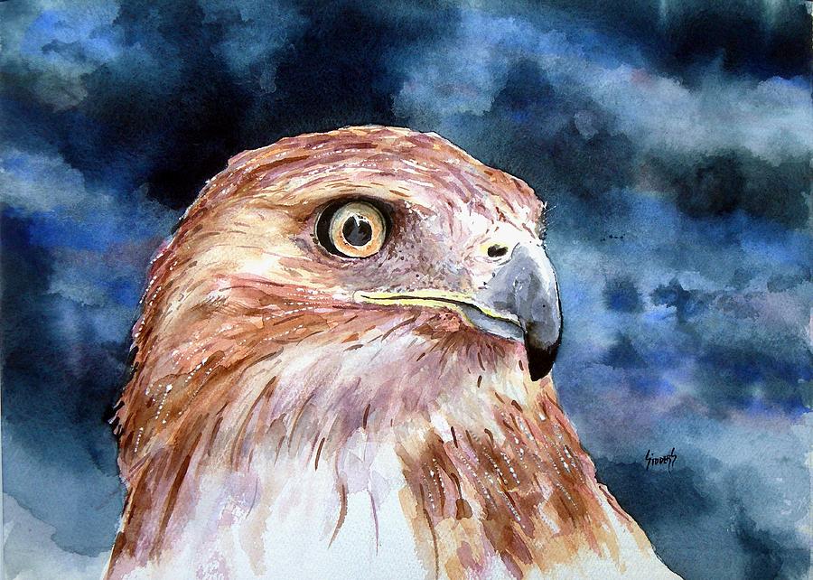 Hawk Painting - Thunder by Sam Sidders