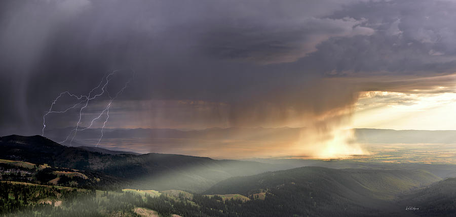 Thunder Shower and Lightning over Teton Valley Photograph by Leland D Howard