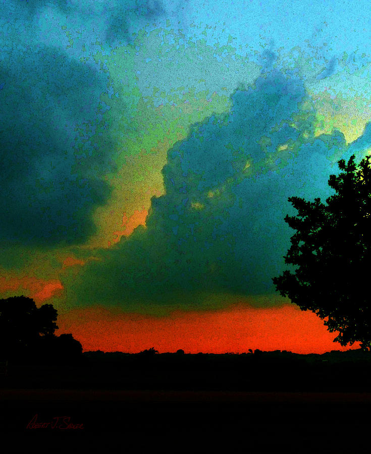 Thunder Storm At Sunset Photograph by Robert J Sadler