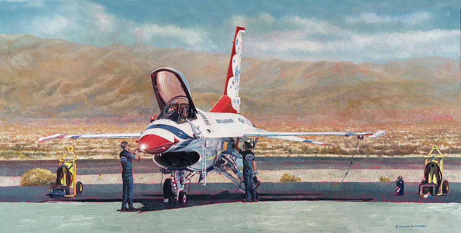 Thunderbird Maintenance  Painting by Douglas Castleman