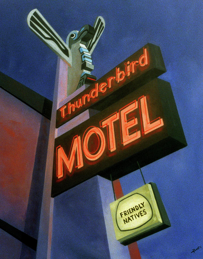 Thunderbird Motel Painting by Sally Banfill
