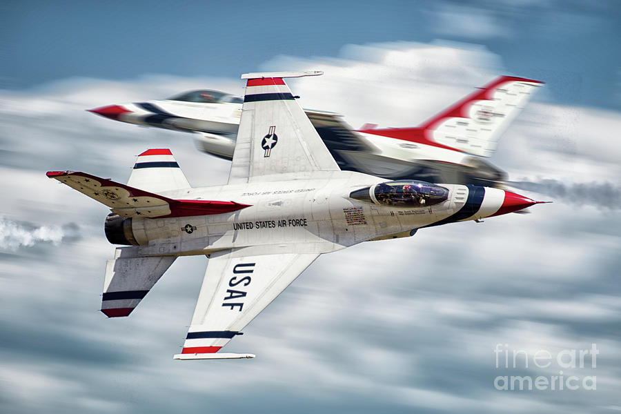Thunderbirds Digital Art - Thunderbird Pass by Airpower Art