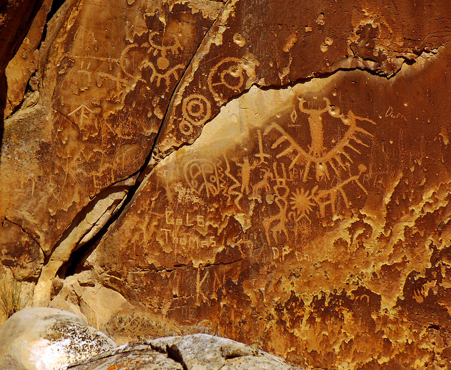 Thunderbird Petroglyph in Ferron Canyon Photograph by Ron Brown